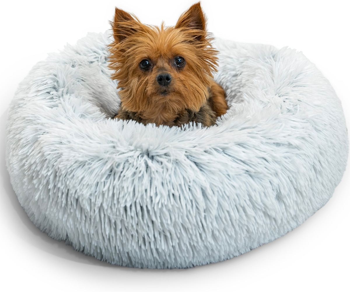 Best Friends by Sheri calming shag faux fur donut dog bed