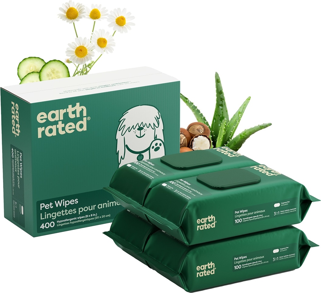 Earth Rated hypoallergenic pet wipes 400 count