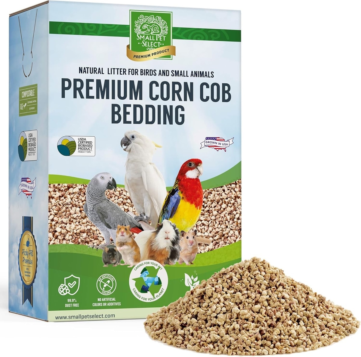 Small Pet Select premium corn cob bedding for birds and small animals